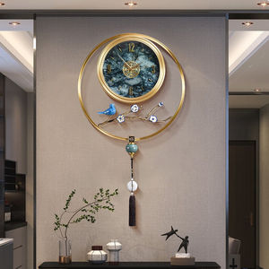 凯恩斯（KAIENSI）新中式纯铜挂钟客厅家用时尚轻奢现代时钟表创