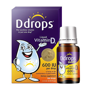 加拿大DdropsBaby儿童维生素D3滴剂钙吸收1岁以上2.8ml100滴600IU