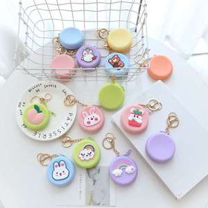 Cartoon portable round silicone change bag  cute ins girl he