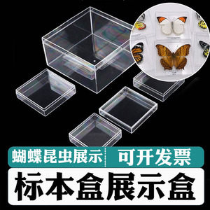 透明标本展示盒 昆虫蝴蝶甲虫标本盒 密封保存水晶盒收纳亚克力盒