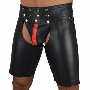 Nightclub men's sexy faux leather shorts夜店男士性感仿皮短裤