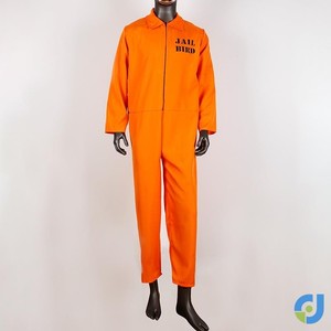 2020新款欧美男囚犯服跨境万圣节男士成人橙色囚服cosplay服装
