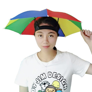 32CM头伞西瓜旅游垂钓伞帽儿童无柄雨伞钓鱼渔具伞可印新品广告伞