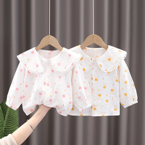 巴拉巴拉女宝宝秋季长袖衬衫1-3岁小女孩娃娃衫4儿童洋气衣服星星