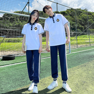 班服学院风高中生夏季韩版短袖t恤初中学生运动会毕业校服套装潮