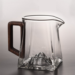 高硼硅透明玻璃可观山带手柄公道杯家用办公待客功夫茶具分茶器