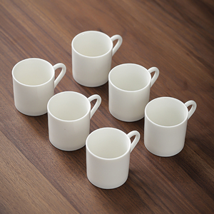 中式德化白瓷带手柄防烫有耳茶杯家用功夫茶具小号杯子花茶咖啡杯