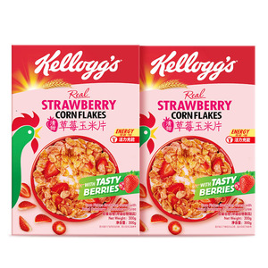 山姆代购 家乐氏(Kellogg's)清甜草莓玉米片300g*2低脂麦片粗粮