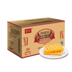 丹夫华夫饼格子饼3斤原味奶油提拉无蔗糖西式糕点组合整箱零食