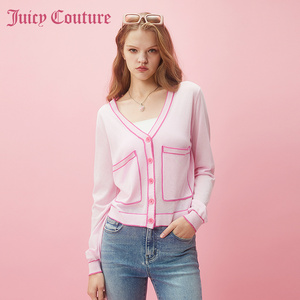 Juicy Couture橘滋2024新款春暖花开纽扣针织女式外套