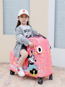 迪士尼儿童拉杆箱可坐可骑行李箱米奇卡通旅行箱宝宝拖