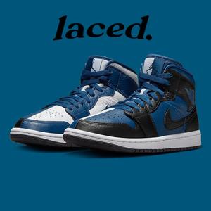 Air Jordan1 Mid AJ1 黑白蓝 阴阳 男子复古中帮篮球鞋DR0501-401