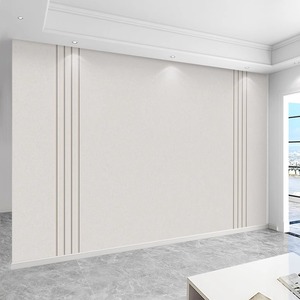纯色格栅电视背景墙布装饰壁纸2023新款高级感卧室壁纸影视墙壁布