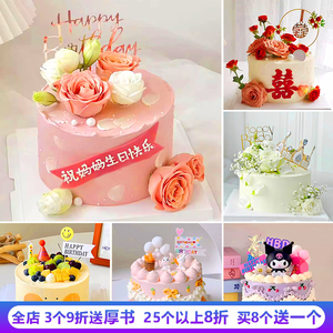 仿真蛋糕模型双层祝寿蛋糕模型寿公寿婆老人贺寿生日蛋糕模型订制
