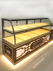 西点烘焙面包柜糕点柜冷藏展示柜桃酥柜中式甜点柜保鲜弧形玻璃柜