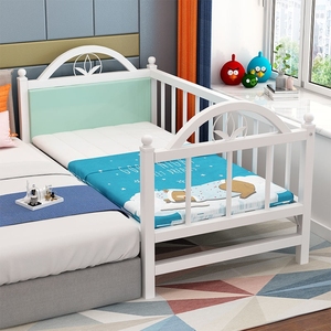 铁艺钢木儿童床加宽拼接大床带护栏小床婴儿床男孩女孩公主床边床