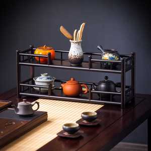茶桌置物架桌面架子实木博古架茶壶茶具展示柜茶室布置茶壶展示架