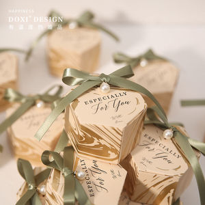 喜糖盒结婚s风创意欧式婚礼喜盒礼盒装小清新六角糖果盒子