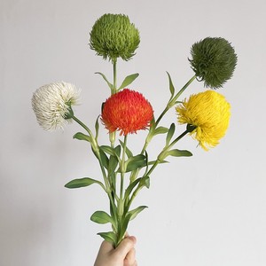 高品质软胶绿石竹网红插花植物绿毛球样板间花艺陈列手感绿植果子