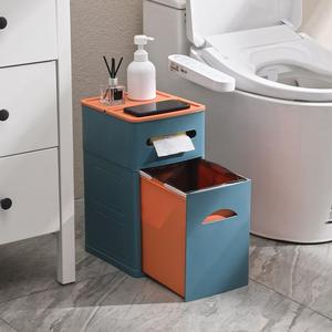 卫生间垃圾桶纸巾盒二合一厕所抽拉式垃圾桶卫生纸一体置物收纳盒