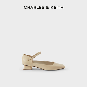 【鞋店专享】CHARLES＆KEITH春夏女鞋CK1-60580200方头粗低跟单鞋
