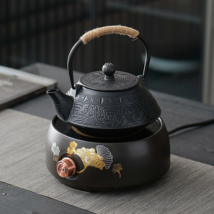 电陶炉铁壶煮茶壶烧水壶泡茶专用电陶炉老式铸铁茶壶围炉煮茶