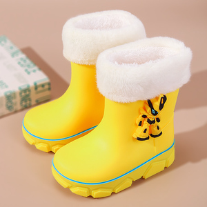 秋冬儿童雨鞋男童女童加棉保暖雨靴防水防滑幼儿园户外踩水鞋胶鞋