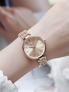 罗西尼正品韩国手表女时尚气质手链式女士手表钢带石英防水腕表