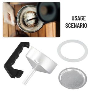 Espresso Moka Pot Replacement Parts Handle Gasket Funnel