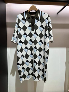 ICICLE之禾22女新款棉菱形格设计时尚POLO针织连衣裙1222C2087101