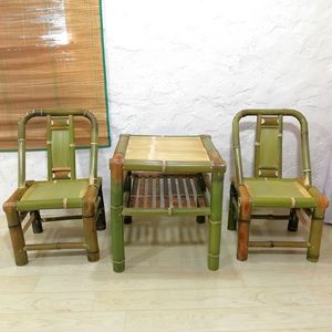 竹桌椅靠背椅方形茶几阳台竹编纯手工竹制桌子楠竹双层桌茶桌套装