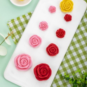 巧克力立体红色玫瑰花生日蛋糕装饰网红西点配件情人节摆件可食用
