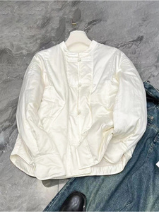 新中式国风白色棉衣秋冬新款今年流行气质高级感轻熟风时尚外套女