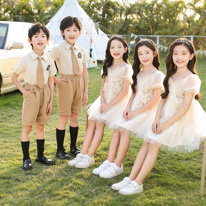 六一儿童节合唱表演服装女童舞蹈蓬蓬裙幼儿园毕业礼服演出服男童