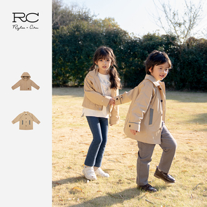 RyleeCru正品rc风衣儿童外套男童女童风衣春季新款长款风衣外套