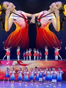 六一儿童少先队员中小学生演出服男女红领巾国庆大合唱舞蹈表演服