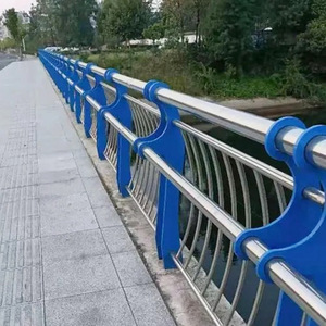 桥梁护栏不锈钢复合管防撞栏杆立柱河道景观天桥人行道高架桥隔离
