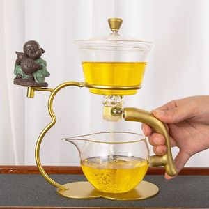 自动玻璃煮茶壶套装功夫茶具创意磁吸式冲茶器家用简约懒人泡茶器