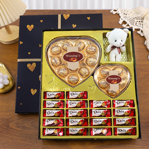 创意德芙果仁夹心巧克力礼盒520情人节糖果装玫瑰花浪漫过节
