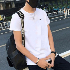 nike耐克白色男子运动休闲短袖圆领针织简约健身T恤衫DV9840-100