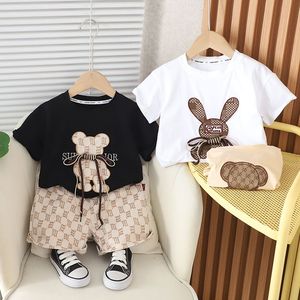 童装夏季韩系短袖套装新款休闲洋气女宝宝0-5岁卡通纯棉衣服A类两