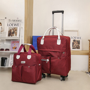新款可背拉杆旅行袋女手提行李学生手拉包防水登机箱背包式行李箱