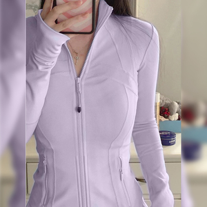 紫色修身防晒衣女款夏季2024新款立领防晒服套装瑜伽服外套上衣