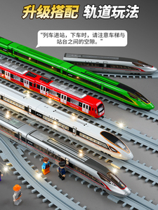 2023新款儿童玩具男超大号高铁火车动车模型复兴和谐号孩电动高速