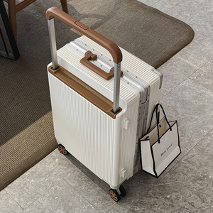 宽拉杆行李箱女铝框20寸登机箱万向轮静音旅行箱大容量密码皮箱子