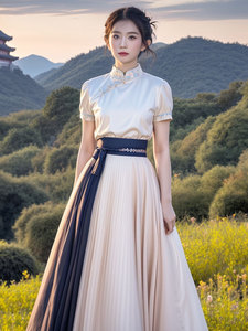 新中式女装粉杏色马面裙套装夏季新款米杏色上衣小个子改良版汉服