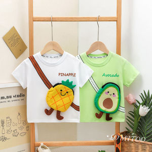 巴­拉巴­柆韩系2024夏季新款男女童水果小包短袖T恤9561洋气儿童