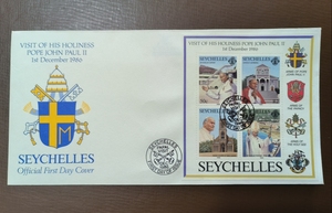 塞舌尔1986年教皇约翰·保罗二世访问 全张首日封