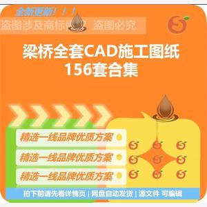 156套梁桥全套CAD施工图纸 桥梁T梁箱梁板梁设计连续钢构规范素材