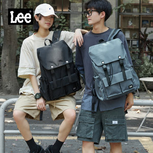 Lee双肩包女2024新款潮流书包男大学生旅游背包大容量轻便登山包
